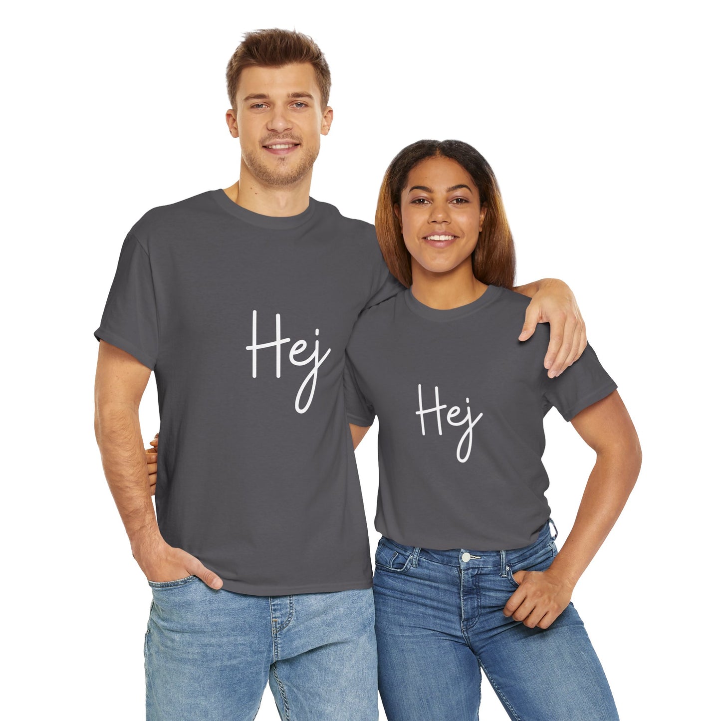 "Hej" & "Farvel" (Danish Greetings) Unisex Heavy Cotton Tee