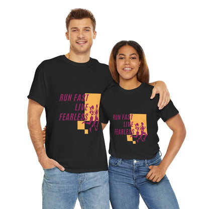 Unisex Heavy Cotton Tee - Run Fast, Live Fearless