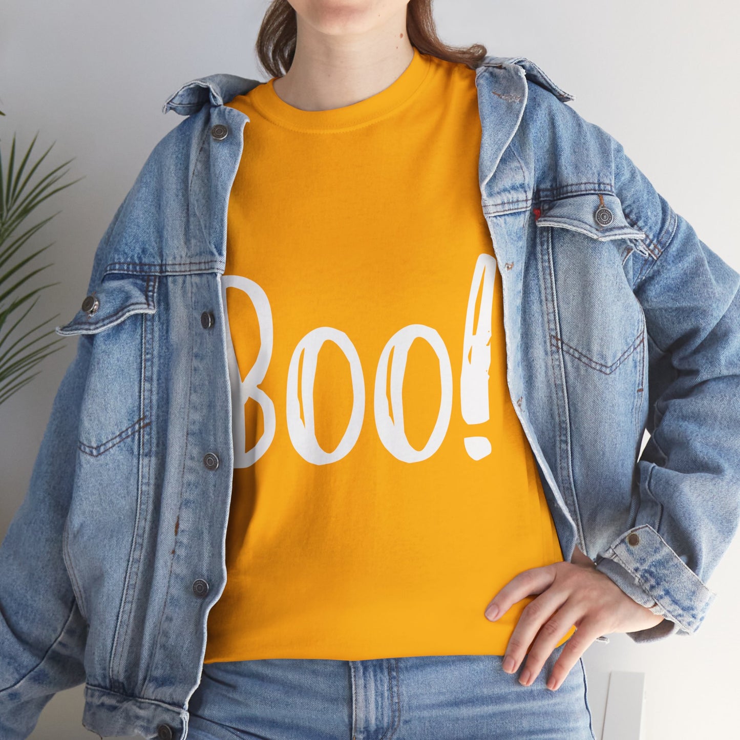 Unisex Heavy Cotton Tee - Boo White Print