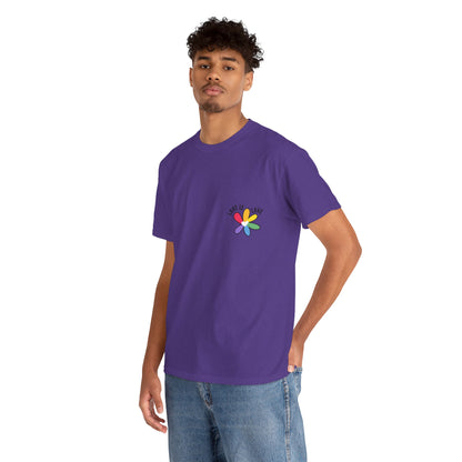 Unisex Heavy Cotton Tee - Rainbow Flower Mini