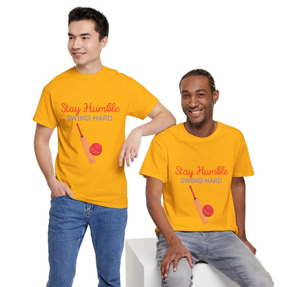 Unisex Heavy Cotton Tee - Stay Humble, Swing Hard