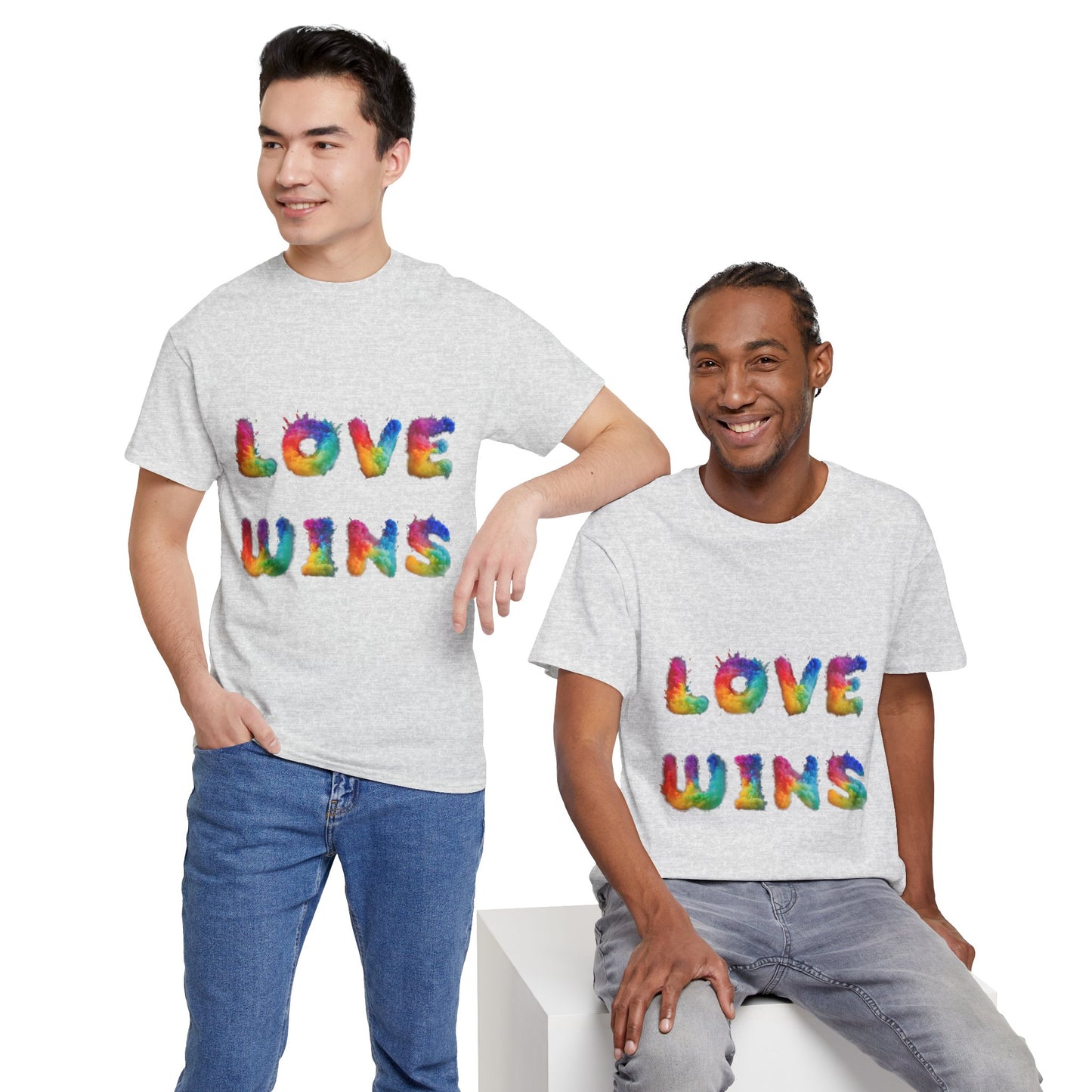 Unisex Heavy Cotton Tee - Love Wins Burst