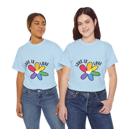 Unisex Heavy Cotton Tee - Rainbow Flower