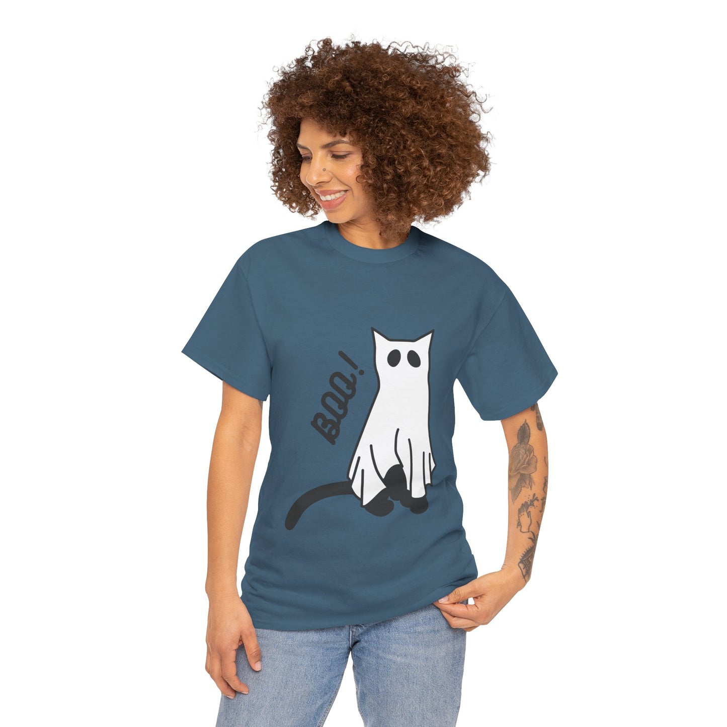 Unisex Heavy Cotton Tee - Boo Cat