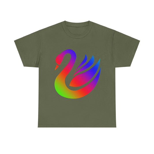 Vibrant, rainbow, colourful swan. Ideal for any animal or wildlife lover.  T-SHIRT