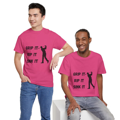 Unisex Heavy Cotton Tee - Grip It, Rip It, Sink It Man