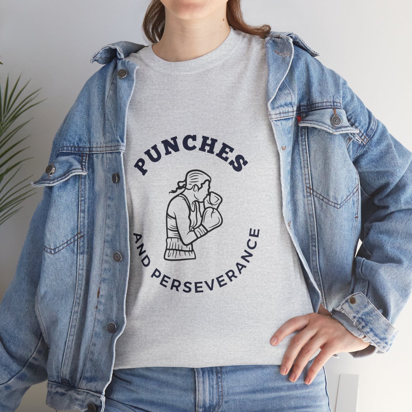 Unisex Heavy Cotton Tee - Punches And Perseverance Woman