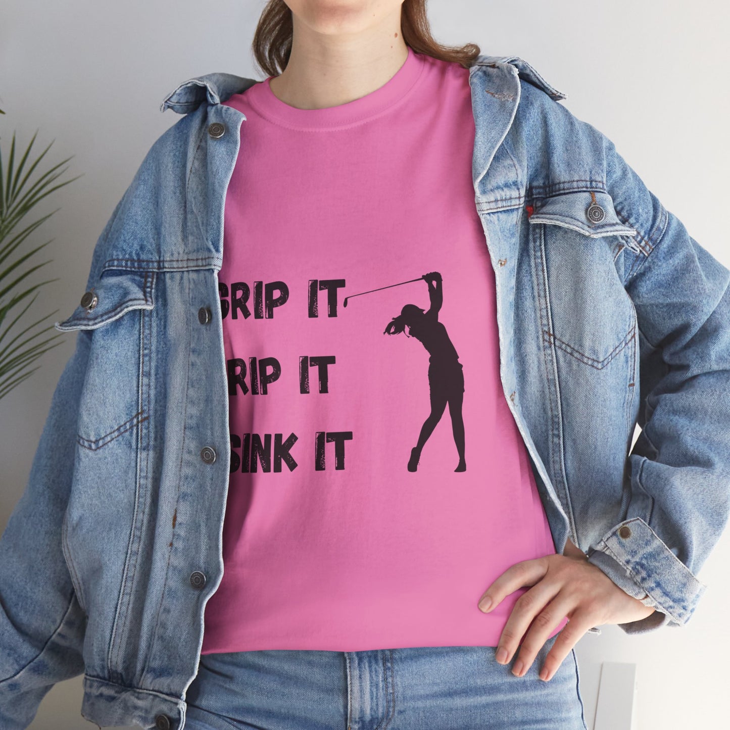 Unisex Heavy Cotton Tee - Grip It, Rip It, Sink It Woman