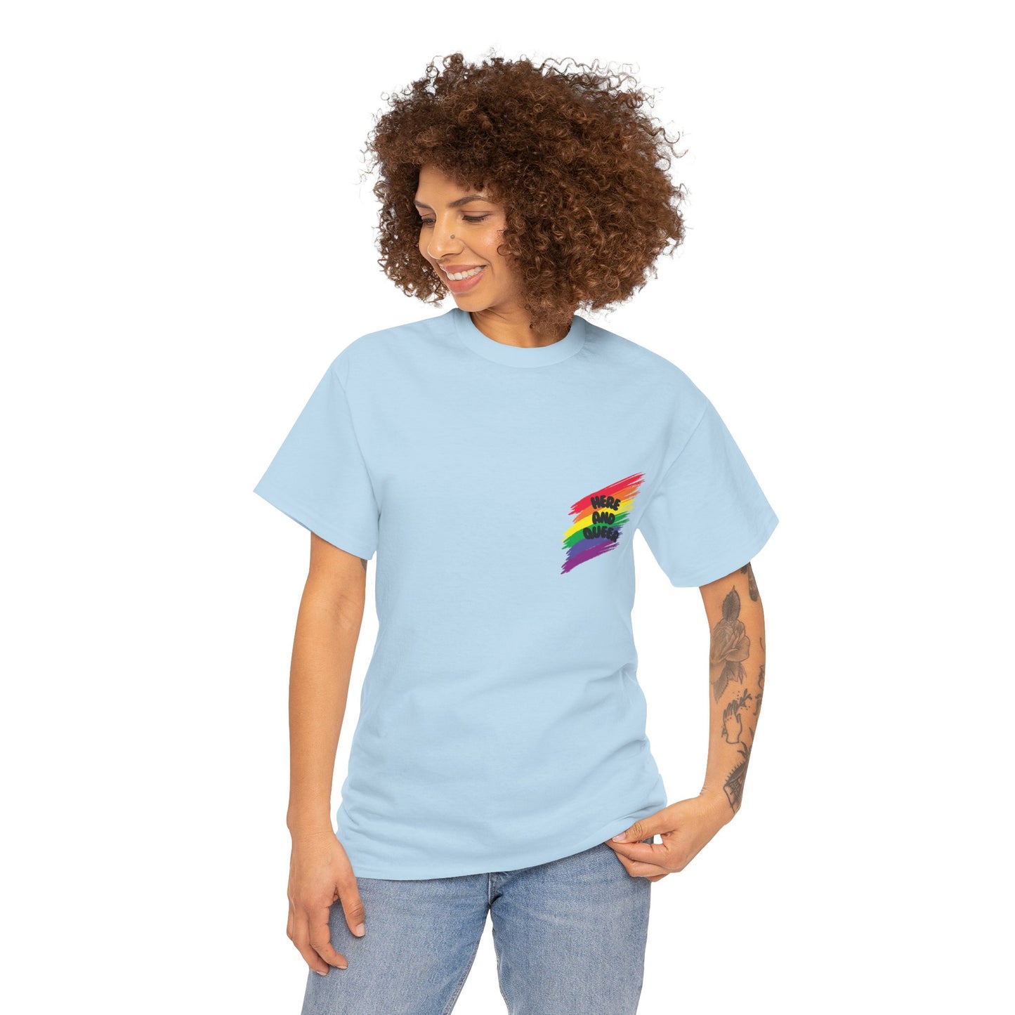 Unisex Heavy Cotton Tee - Here And Queer Mini