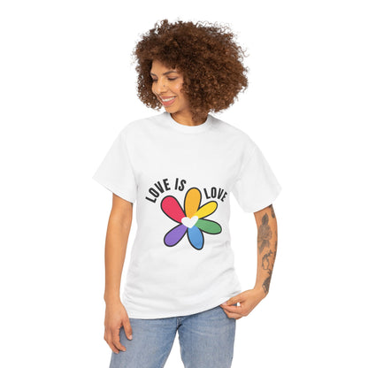 Unisex Heavy Cotton Tee - Rainbow Flower