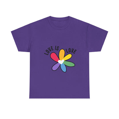 Unisex Heavy Cotton Tee - Rainbow Flower