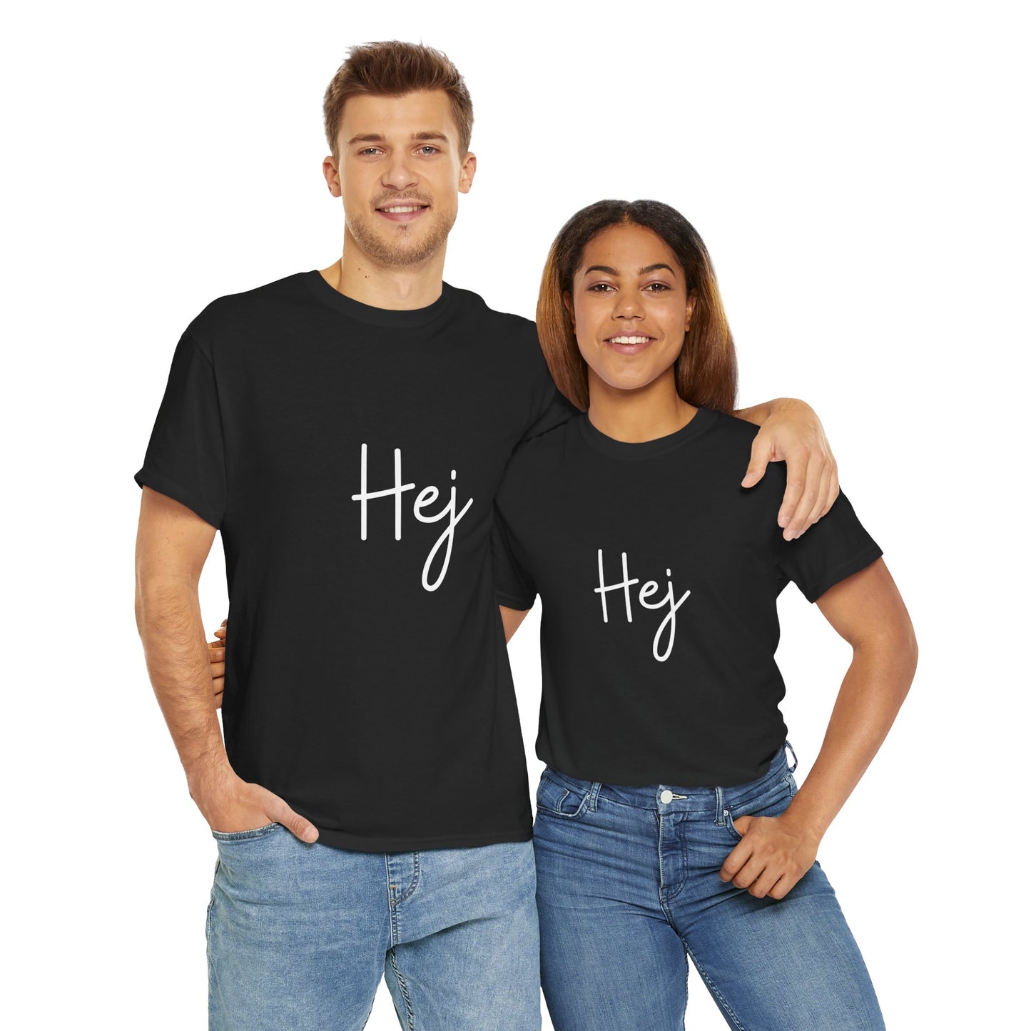 "Hej" & "Farvel" (Danish Greetings) Unisex Heavy Cotton Tee