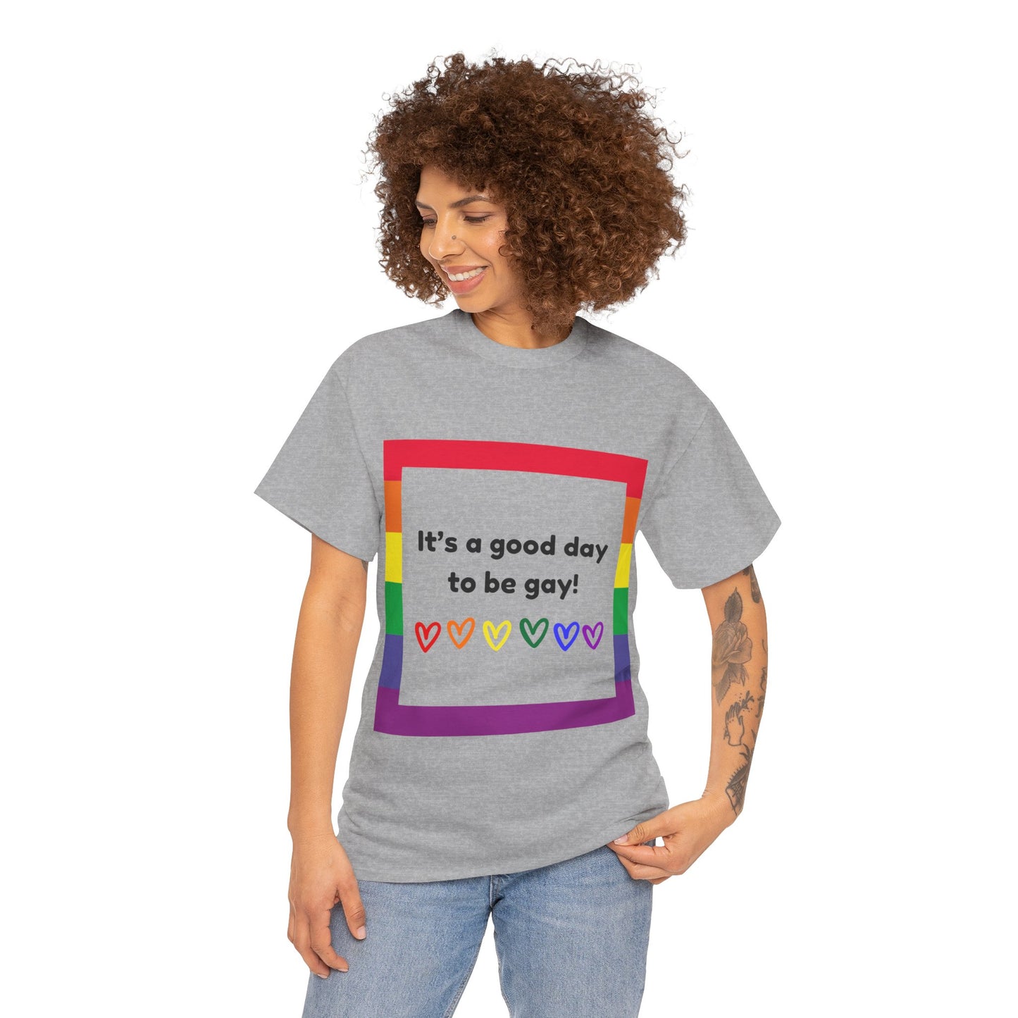 Unisex Heavy Cotton Tee - Good Day To Be Gay