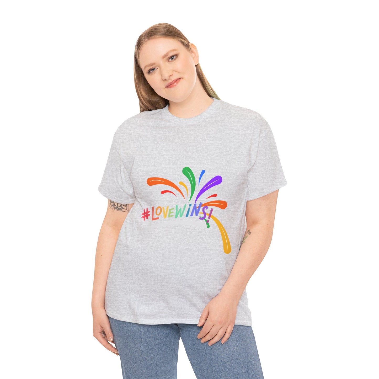 Unisex Heavy Cotton Tee - Love Wins Splatter