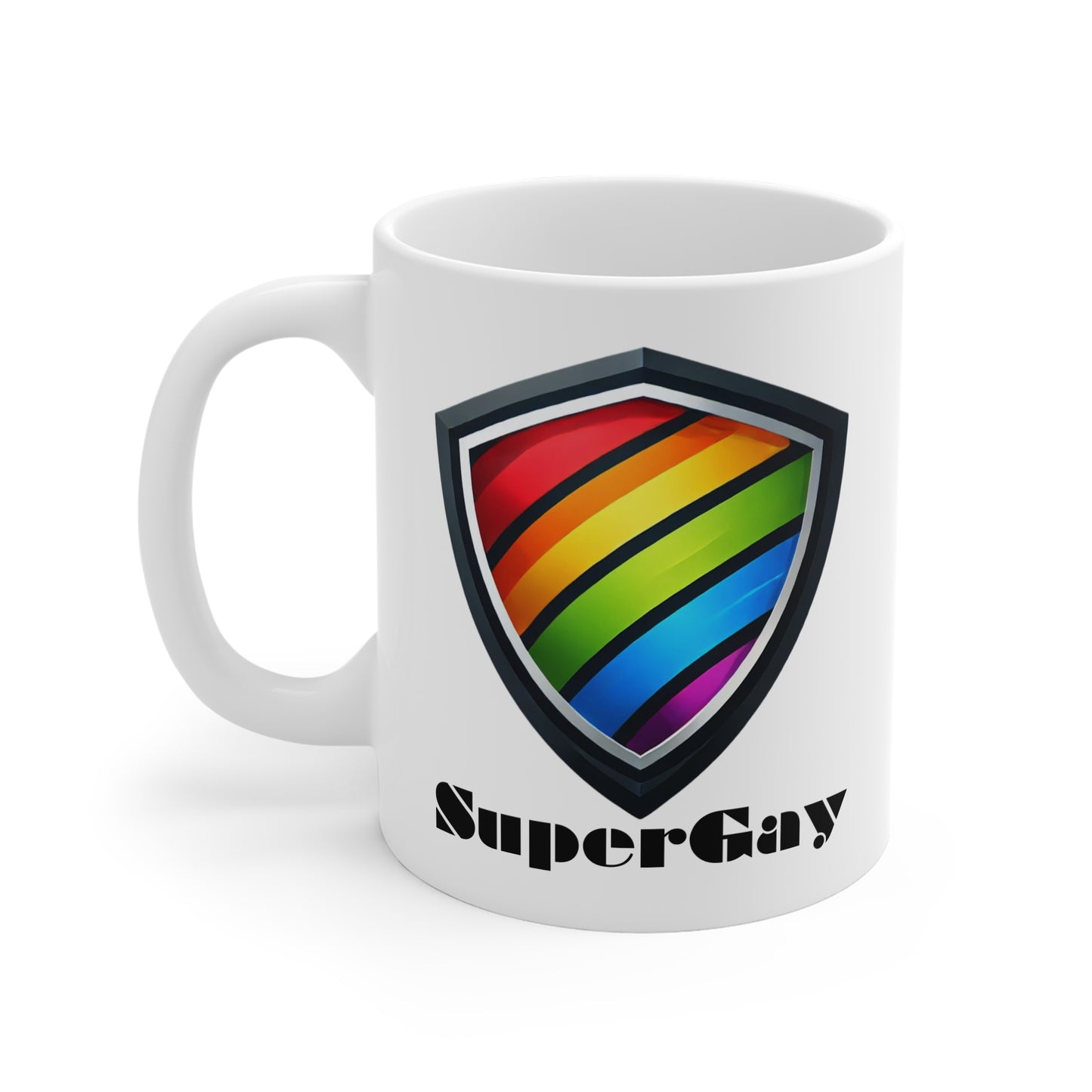 Super Gay Super Hero Badge Mug