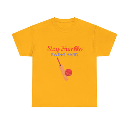 Unisex Heavy Cotton Tee - Stay Humble, Swing Hard