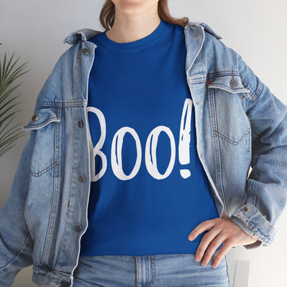 Unisex Heavy Cotton Tee - Boo White Print