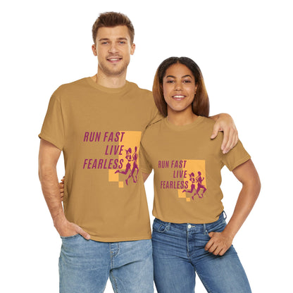 Unisex Heavy Cotton Tee - Run Fast, Live Fearless