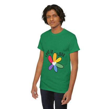 Unisex Heavy Cotton Tee - Rainbow Flower