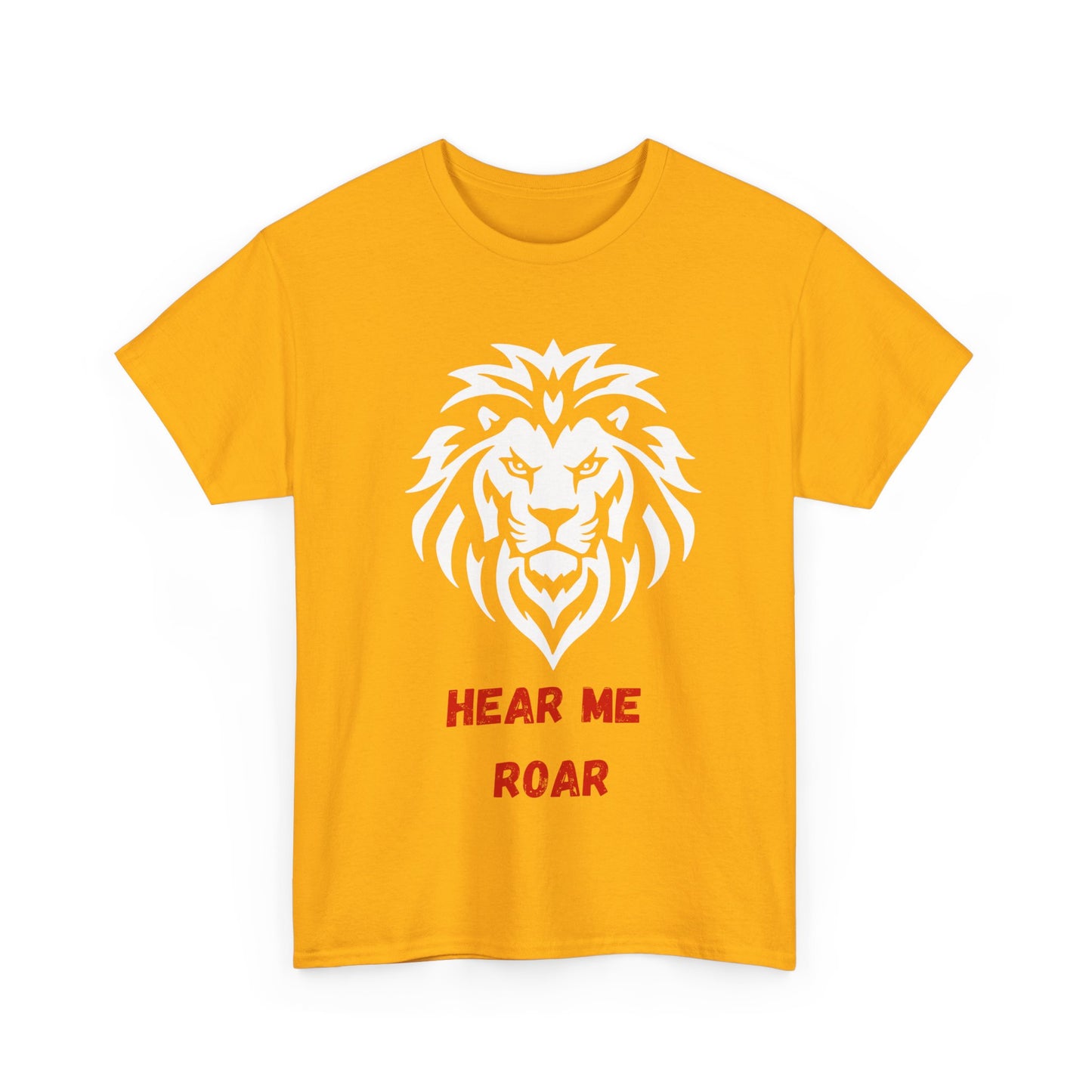 Hear me Roar T-Shirt, Bright, vibrant, make a statement t-shirt. This is for the bold, certain, animal lover, who adores a cat.  Full with paw on the rear. Wildlife.