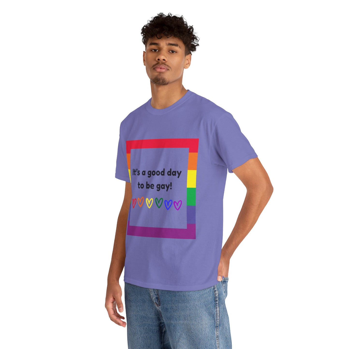 Unisex Heavy Cotton Tee - Good Day To Be Gay