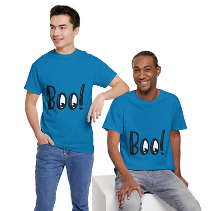 Unisex Heavy Cotton Tee - Boo Black Print