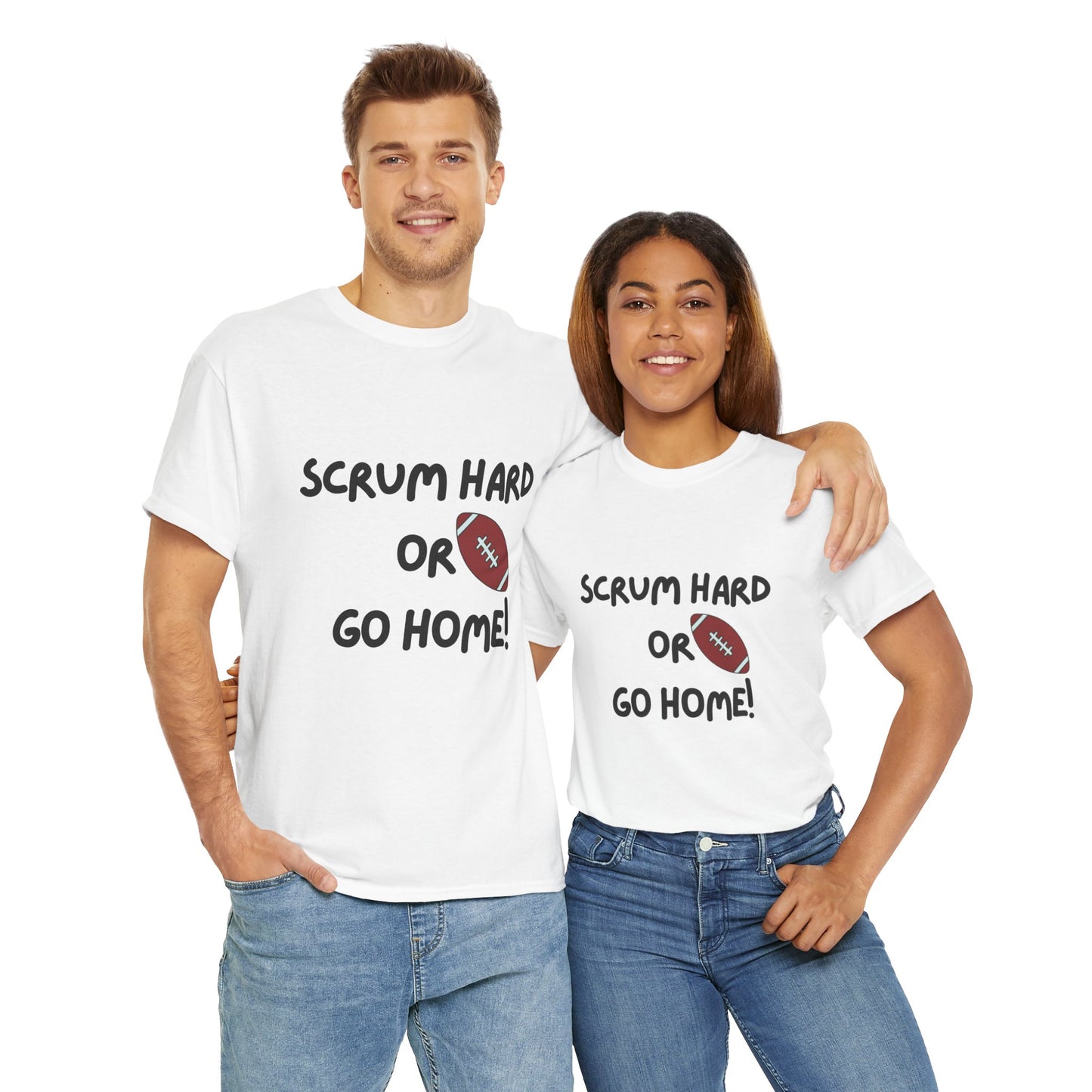 Unisex Heavy Cotton Tee - Scrum Hard Or Go Home