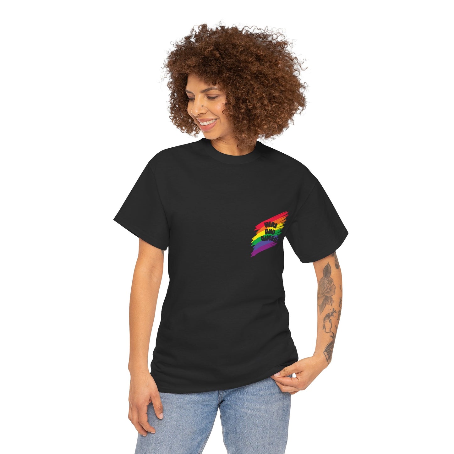 Unisex Heavy Cotton Tee - Here And Queer Mini