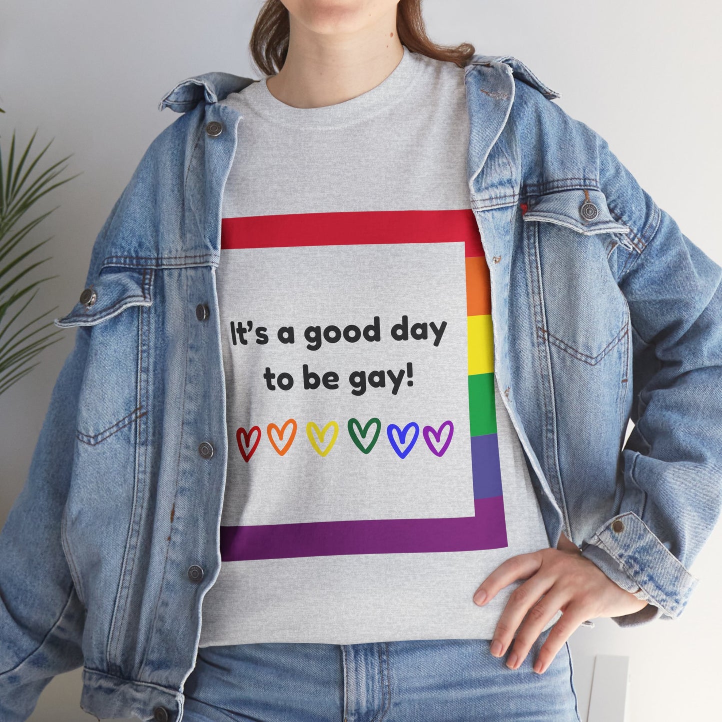 Unisex Heavy Cotton Tee - Good Day To Be Gay